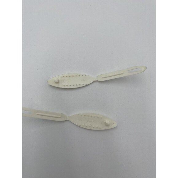 Vintage Goody Snap-Tight Girl Barrettes Set White Bar Pair - Picture 2 of 4